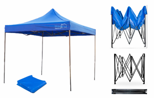 Carpa estilo toldo plegable - Mide 3mx3m y es impermeable