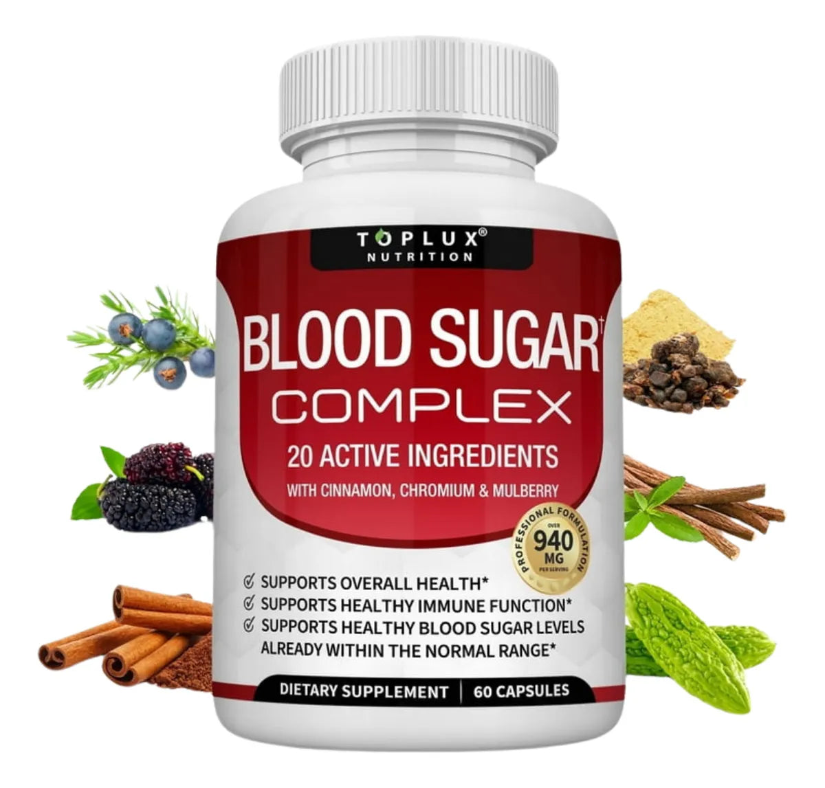 Blood Sugar x60 cápsulas - Suplemento para la diabetes: regula los niveles de azúcar en la sangre