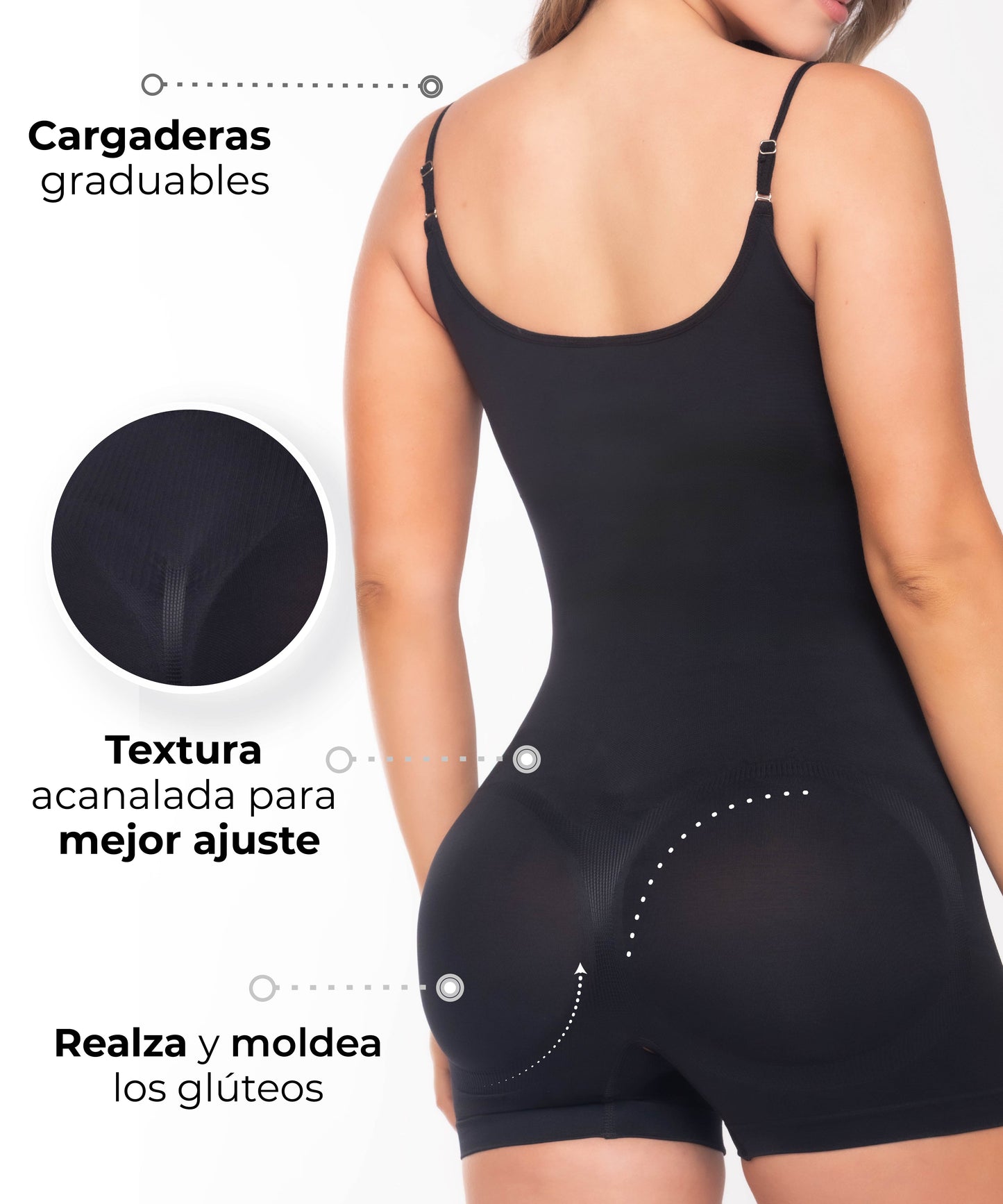 Enterizo moldeador con cargaderas graduables - Esconde los gorditos, realza los senos y los glúteos✨HOY 30%DCTO