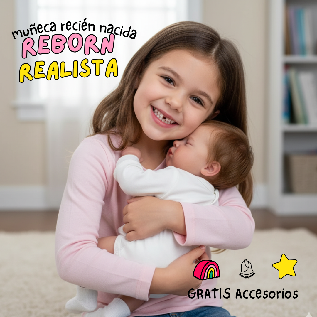 Muñeca Reborn recién nacida en silicona - Aspecto realista y cabello implantado a mano🎁GRATIS ACCESORIOS