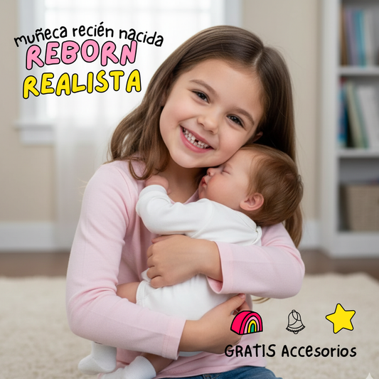 Muñeca Reborn recién nacida en silicona - Aspecto realista y cabello implantado a mano🎁GRATIS ACCESORIOS