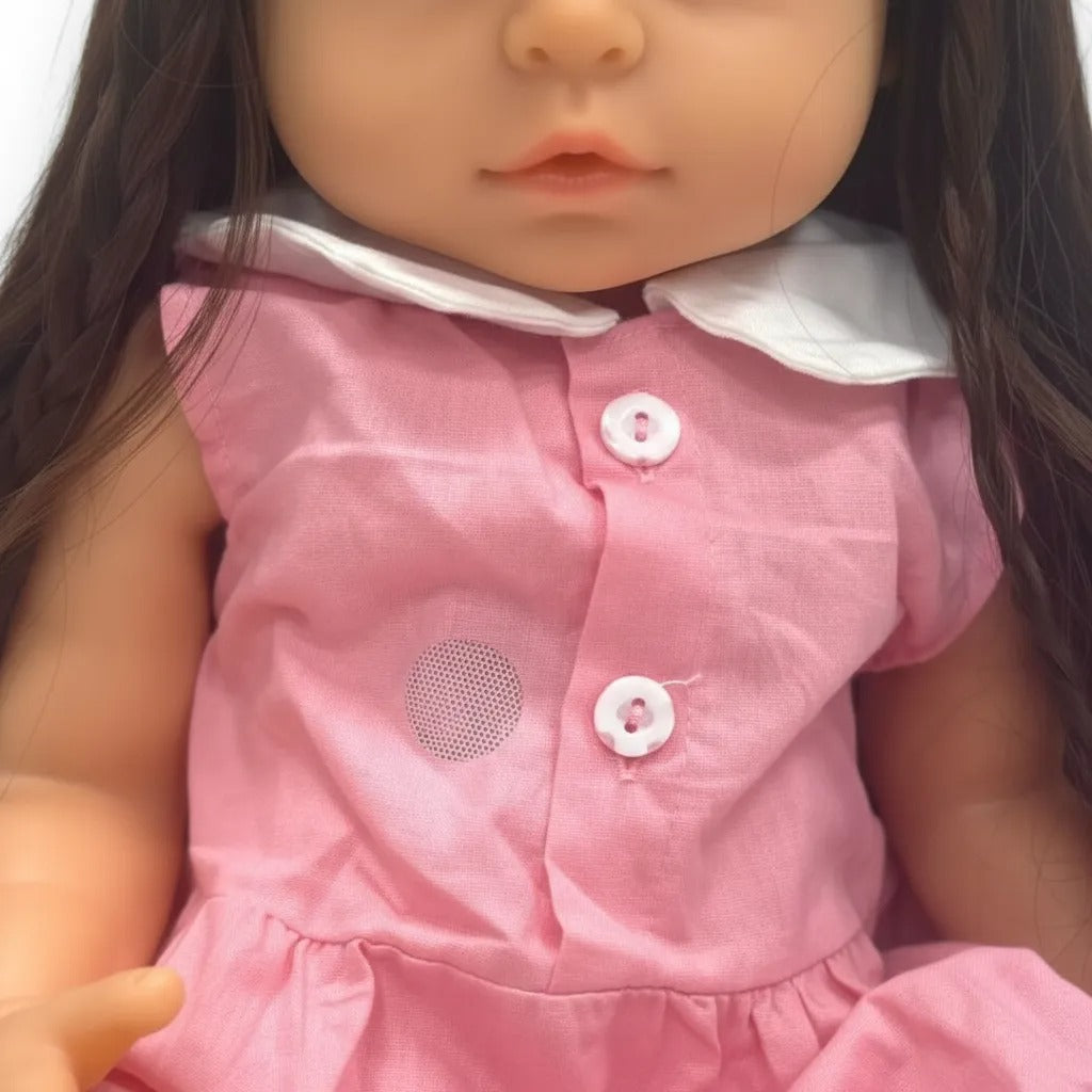 Muñeca Reborn de cabello largo implantado a mano - Tiene sonidos, mide 55cms y pesa 1200g