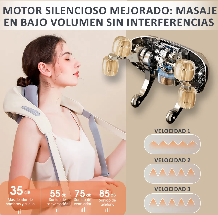 Masajeador eléctrico de acupuntura: destensiona y relaja cuello, espalda y hombros