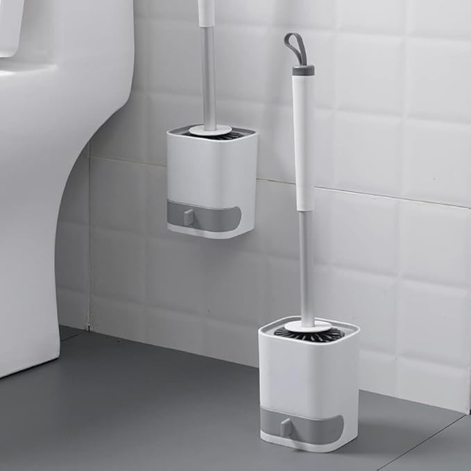 Cepillo para el inodoro con soporte adhesivo para pared  - No acumula bacterias y evita malos olores