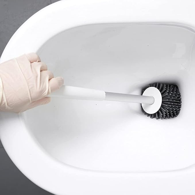 Cepillo para el inodoro con soporte adhesivo para pared  - No acumula bacterias y evita malos olores