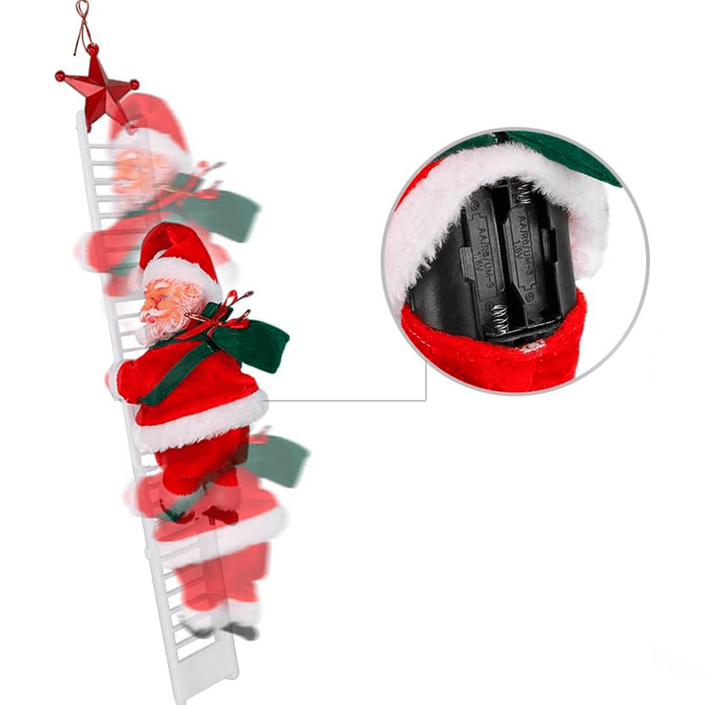 Papá Noel Escalador (INCLUYE escalera) - Sube y baja para darle vida a tu decoración🎅🏼HOY 30%DCTO