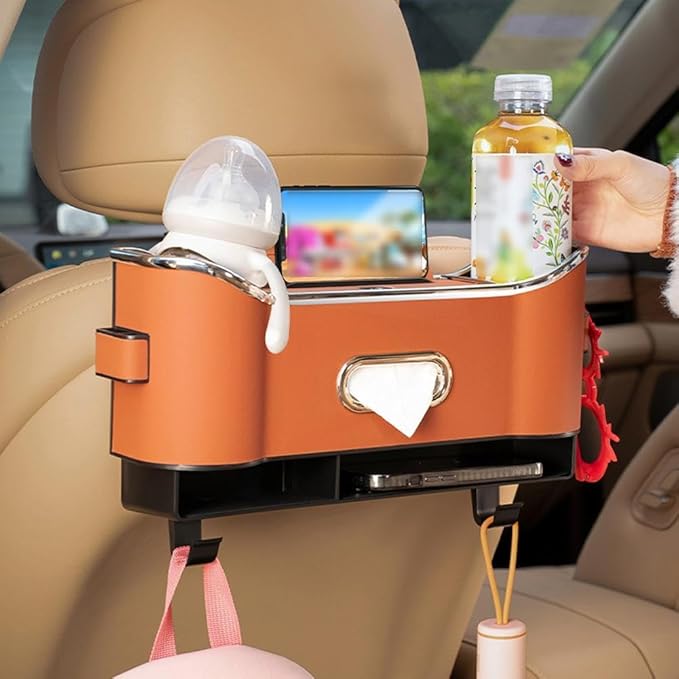Organizador multifuncional para asientos traseros de carros - Evita regueros y desorden