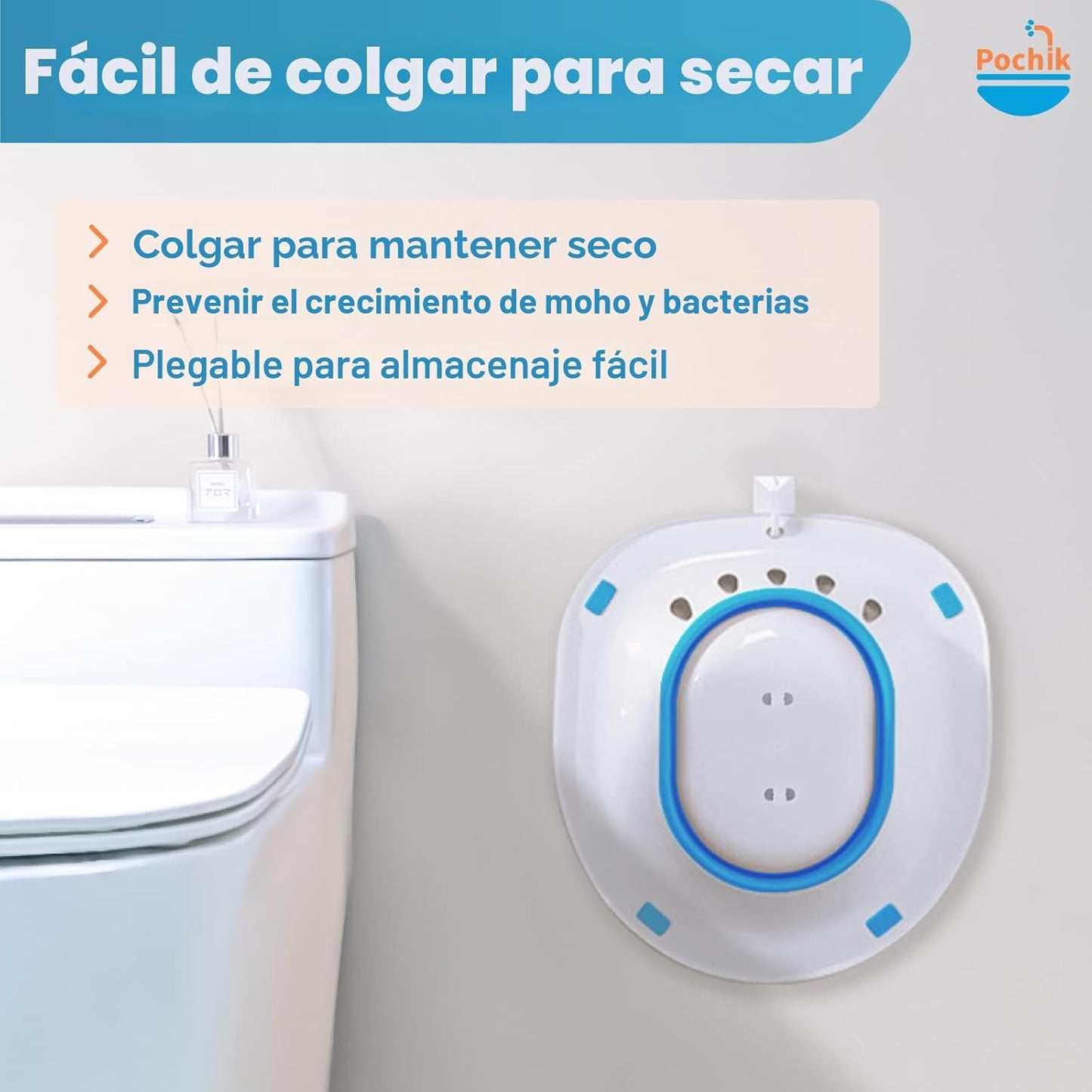 Baño perineal plegable con bomba de alivio para las hemorroides - Alivia el dolor y la inflamación