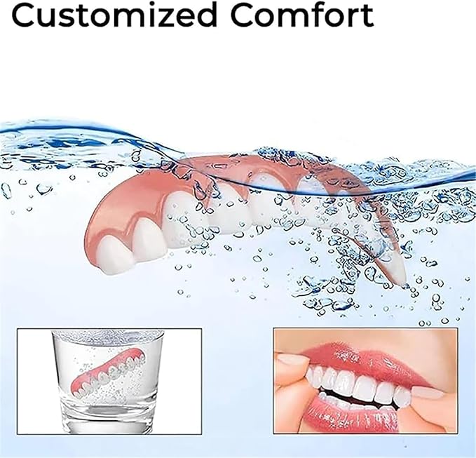 Prótesis dental realista en silicona quirúrgica (INCLUYE parte superior e inferior) - La puedes adaptar a tu dentadura