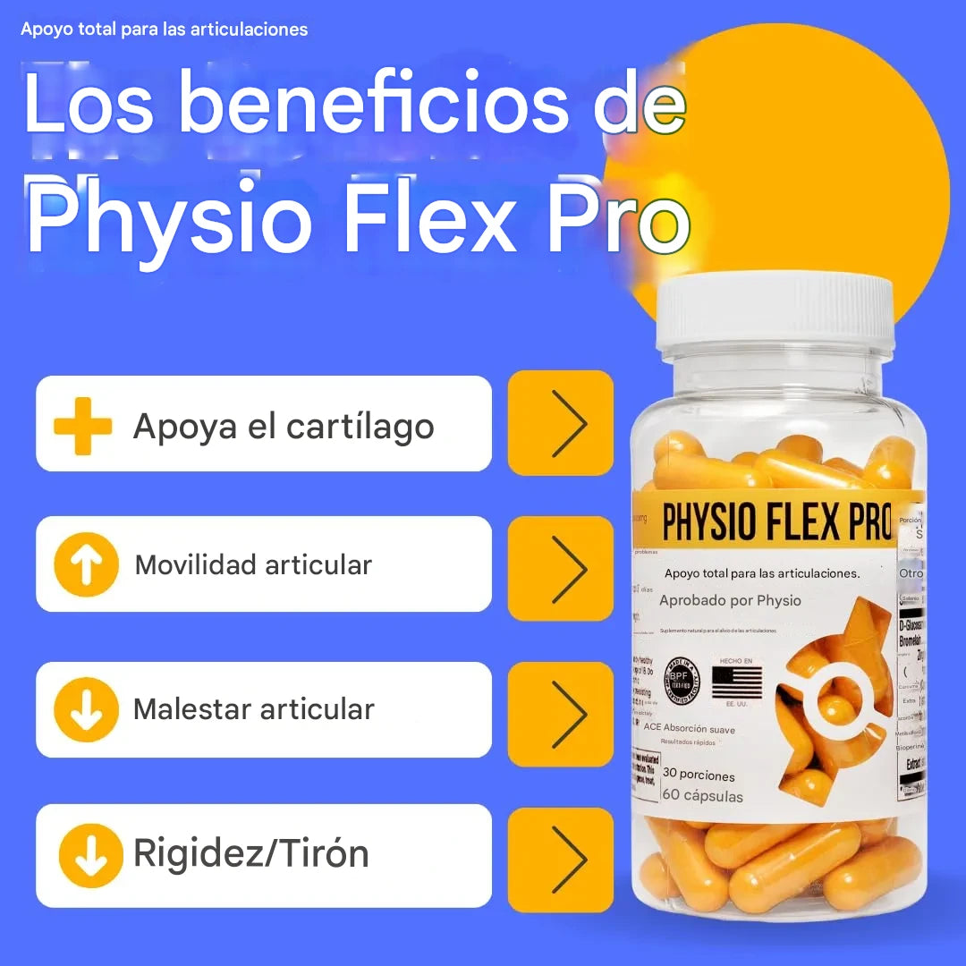 Physio Flex Pro® Suplemento para las articulaciones x60 cápsulas - Desinflama, reduce el dolor y mejora la movilidad✨HOY 30% DCTO