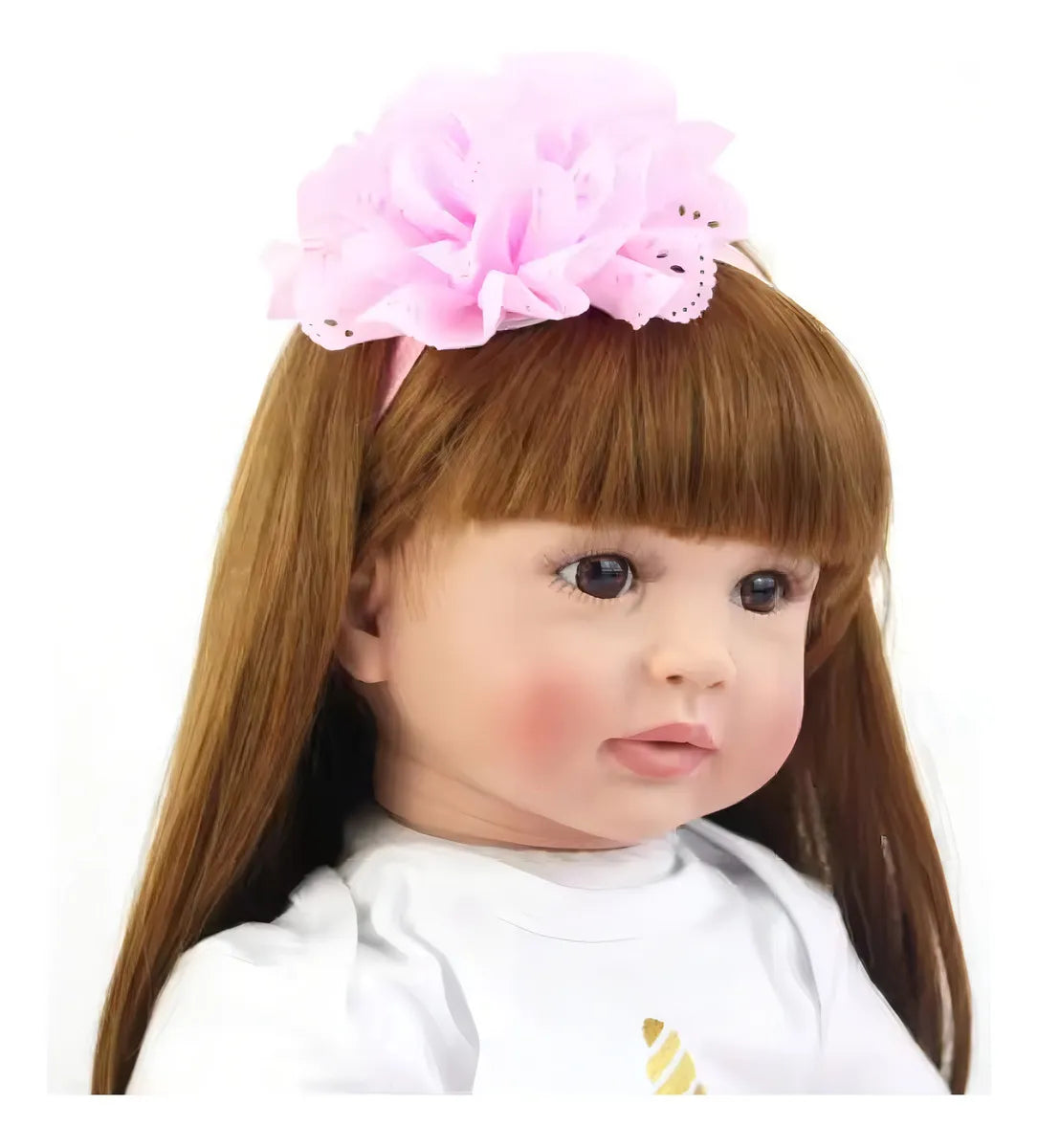 Muñeca realista de 60cms con unicornio y cabello largo implantado a mano🎁GRATIS accesorios