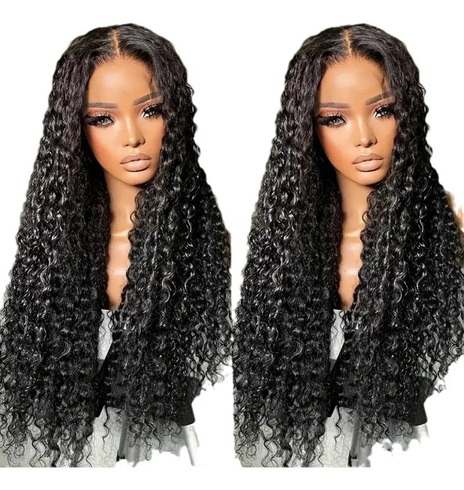 Peluca rizada de 65cms color negro y estilo brasileño con base de encaje - Luce un cabello abundante y natural✨HOY 30%DCTO