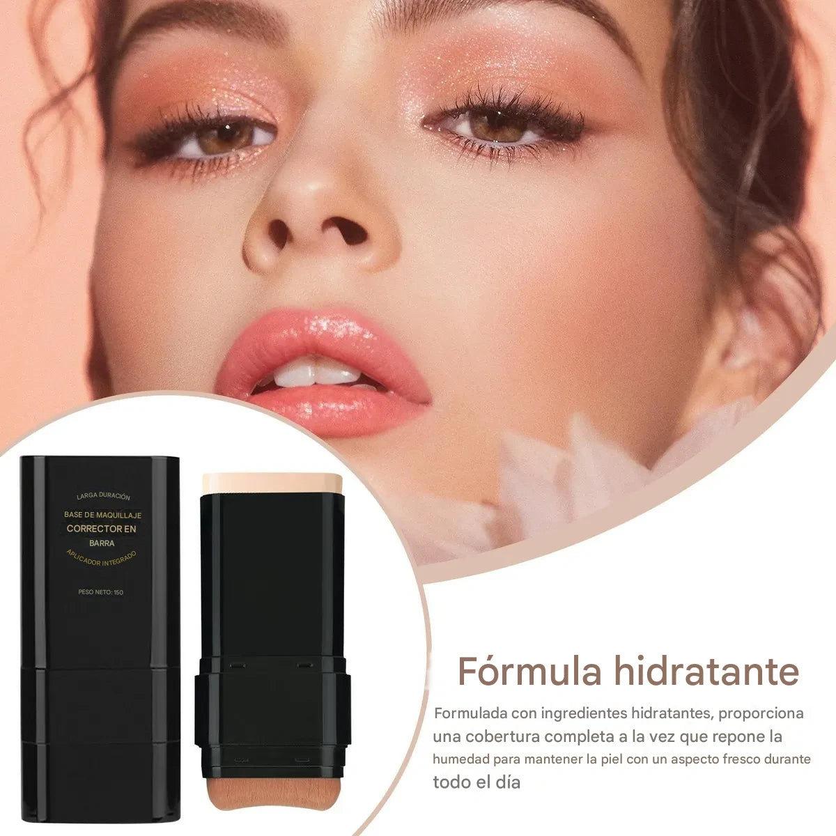 Pague 1 Y LLEVE 2 Base mate de alta cobertura y máxima duración en barra (INCLUYE BROCHA) - Cubre cualquier imperfección