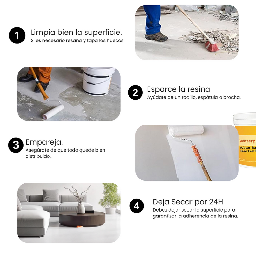 Resina Epoxica Importada de 300ml color BLANCO - Recubre pisos con un acabado brillante e impermeable🎁HOY 30%DCTO