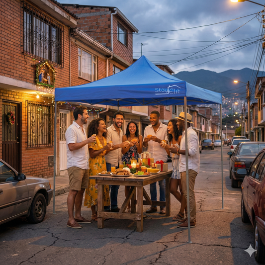 Carpa estilo toldo plegable - Mide 3mx3m y es impermeable