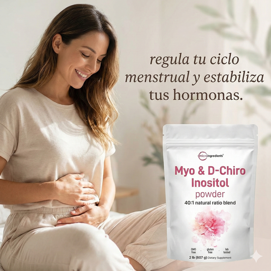 Inositol en polvo de 1 libra - Estabiliza las hormonas, regula los ciclos menstruales irregulares y dolorosos.