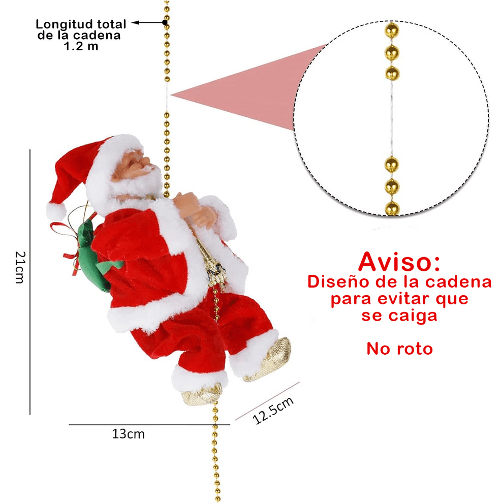 Papá Noel Escalador con Sonidos - Estrena decoración navideña (NO incluye pilas)✨HOY 30%DCTO