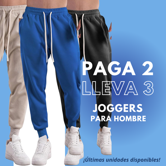 Paga 2 Y LLEVA 3 Joggers en algodón para Hombre - Con cintura ajustable y resorte en el tobillo🔥Últimas unidades