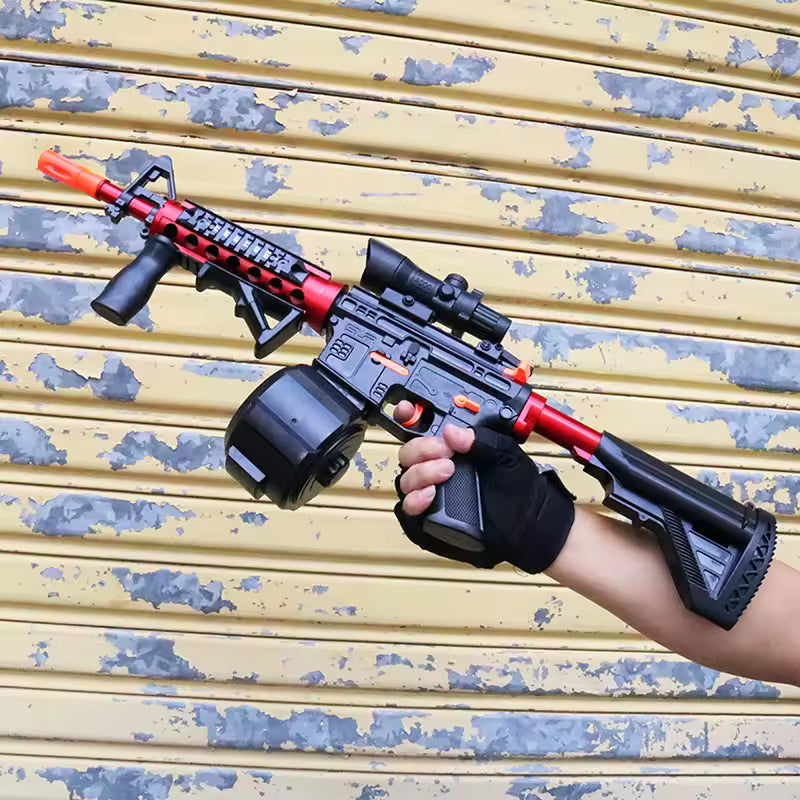 Rifle Lanzador de Hidrogel M416 con linterna y alcance de 15m- INCLUYE municiones, silenciador, batería y ACCESORIOS 🎁HOY 30%DCTO