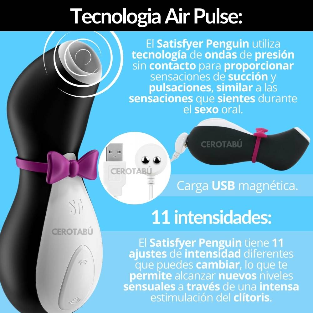 Satisfyer Penguin - Estimulador de clitoris para orgasmos intensos y explosivos🔥HOY 30%DCTO