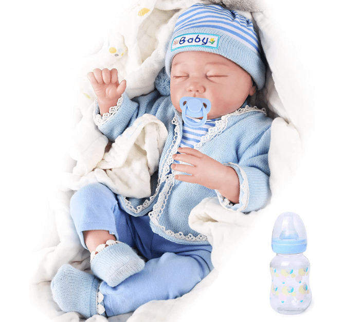 Bebé Reborn en silicona - Mide 55cms, pesa 1kg e incluye ropita y gorro