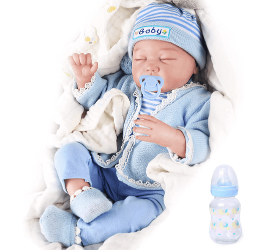 Bebé Reborn en silicona - Mide 55cms, pesa 1kg e incluye ropita y gorro