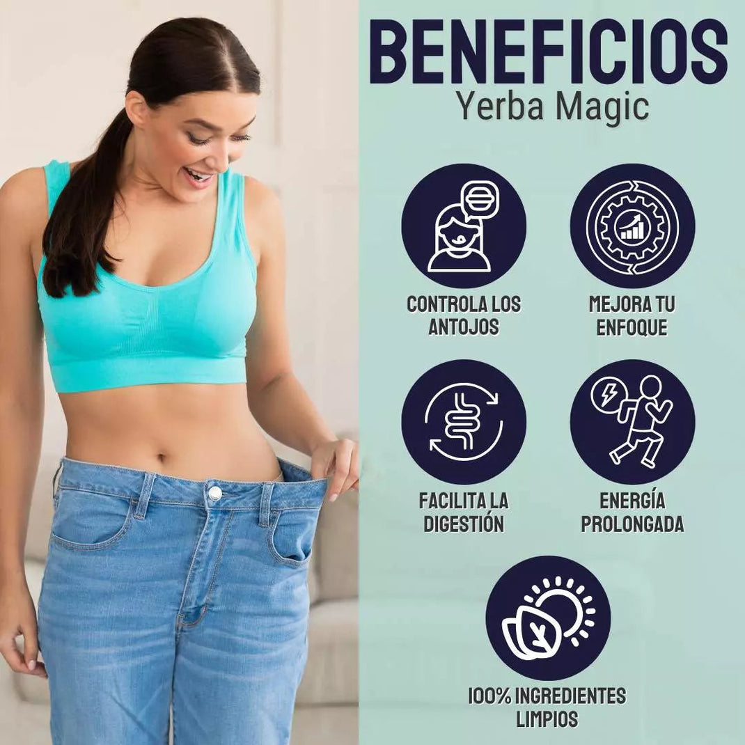 Yerba Magic - Té verde para bajar de peso: quema grasa y baja hasta 10 kilos en 3 meses