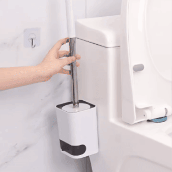 Cepillo para el inodoro con soporte adhesivo para pared  - No acumula bacterias y evita malos olores