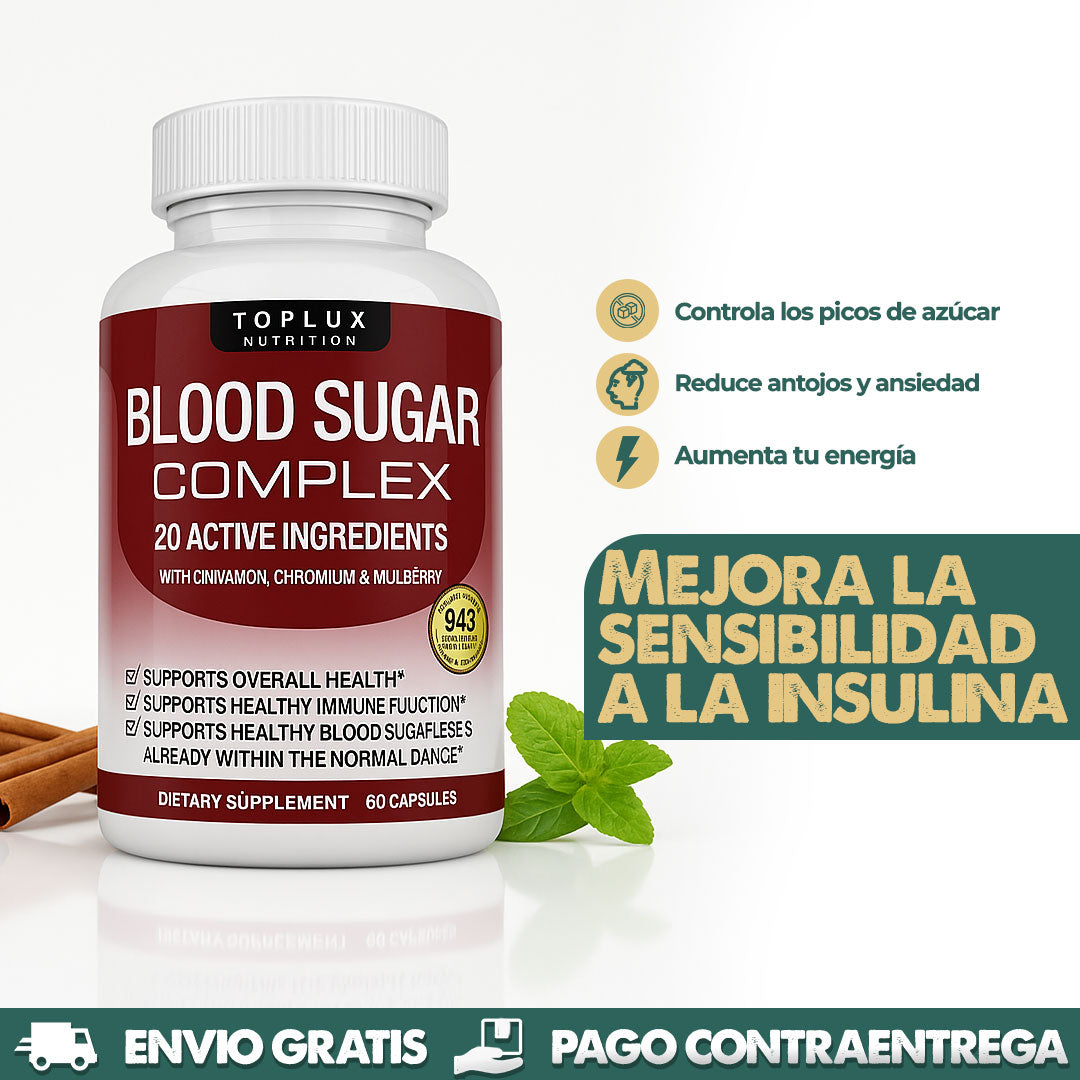 Blood Sugar x60 cápsulas - Suplemento para la diabetes: regula los niveles de azúcar en la sangre