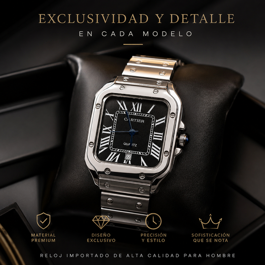 Reloj Cartier importado de alta calidad metálico para hombre - Exclusividad y detalle en cada modelo