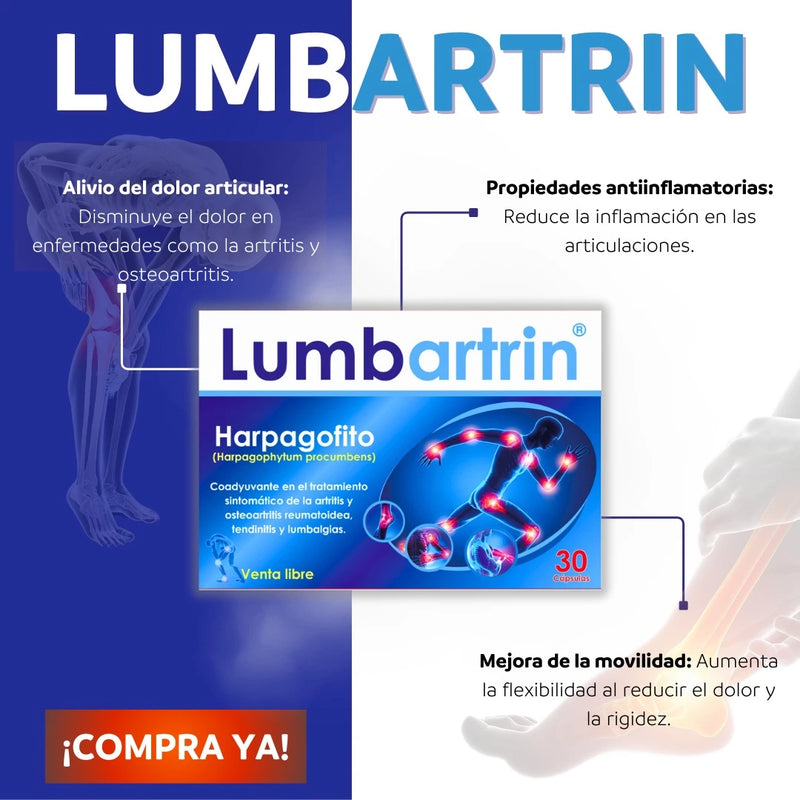 LumbarTrin x 30 cápsulas para las articulaciones - Alivia el dolor, reduce la inflamación y mejora la movilidad✨HOY 30%DCTO