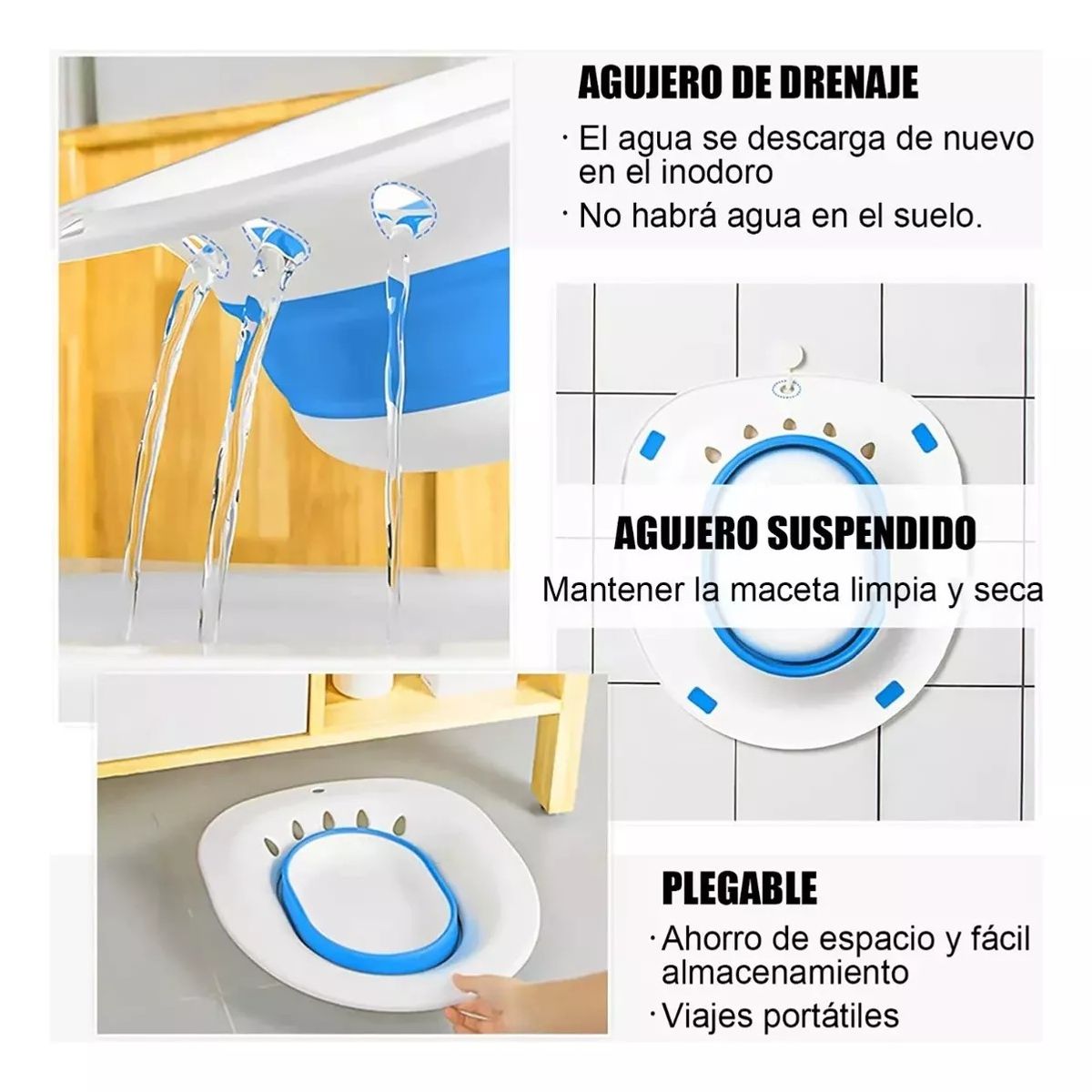 Baño perineal plegable con bomba de alivio para las hemorroides - Alivia el dolor y la inflamación
